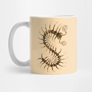 Black on Yellow Ornate Centipede Mug